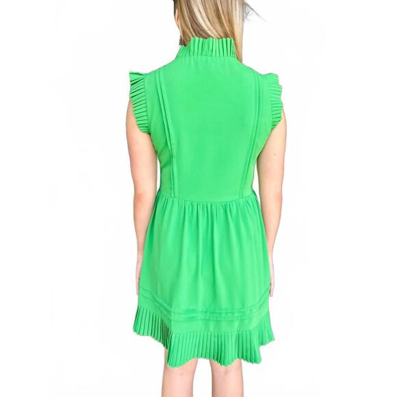 NEW JOY JOY mini pleated dress in green - Picture 2 of 2